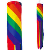 Dusnodu Spiral Rainbow Windsock full view adds vibrant curb appeal to any yard