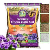 Duspro 4-in-1 African violet soil bag ready for use supports healthy roots.