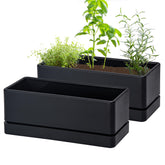 D'vine Dev 12in window box planter ready for herbs on a sunny windowsill.