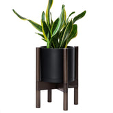 D'vine Dev 8-inch planter pot with stand front view ideal for real or faux greenery