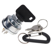 DVPARTS ignition key switch front view for Hustler and Exmark mowers with quick-start promise.