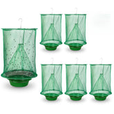 Dwcom Trap outdoor fly trap hanging in a yard to deter flies