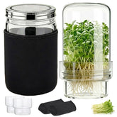 DWETG seed sprouting kit with wide-mouth jars for year-round sprouts.