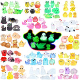 DWWPOO glow mini rabbit resin figure for fairy garden decor and play.