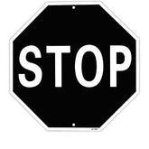 DXSIGN Classic Black STOP sign wall decor 12in for indoor or outdoor display
