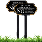 DXSIGN no-soliciting sign in elegant black helps privacy in driveways.