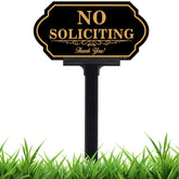 DXSIGN No Soliciting front door sign, 12x5 inches, weatherproof and clear
