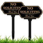 DXSIGN No Soliciting sign front door with stake, quick assembly and curb appeal.