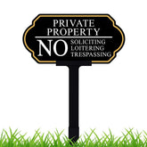 DXSIGN no trespassing sign on stake for durable outdoor privacy.