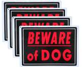 Dxyizus Beware of Dog sign with 14x10 inch black and white design for high visibility