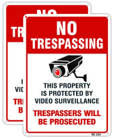 Dxyizus Signs no trespassing metal sign outdoor with camera icon and boundary deterrence