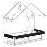 DY-SKTY clear window bird feeder with suction cups for mess-free birdwatching.