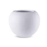 DYCYRQ round fiberstone planter with 17-inch diameter in white, lightweight and durable for easy relocation.