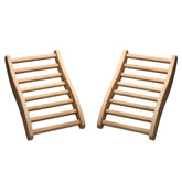 Dynamic Saunas S-shaped backrest provides ergonomic lumbar support for infrared sessions.