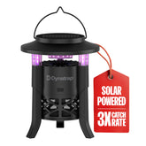 DynaTrap quarter-acre LED solar bug trap demonstrating broad outdoor coverage