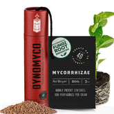 DYNOMYCO granular inoculant packaging shown for easy garden application