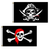 Dyung Tec pirate flag with vivid skull and crossbones print for outdoor display.