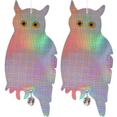 Dyvicl fake owl hanging 16-inch silhouette deters birds from windows and outdoor spaces.
