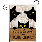 DZGlobal Black Cat Garden Flag 12x18 double-sided for outdoor decoration