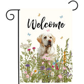 DZGlobal Floral White Lab flag double-sided for vibrant outdoor welcome.