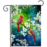 DZGlobal spring cardinal flag front view with vivid colors for porch appeal