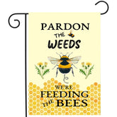 DZGlobal Summer Bee Flag with pardon the weeds design for outdoor curb appeal