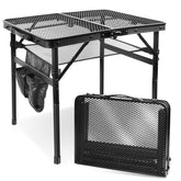 E EASTSTORM folding picnic table compact setup enables easy outdoor dining.