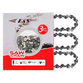 E & S three-pack five-inch chain with 0.30 pitch for semi-chisel performance.
