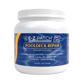 E-Z Patch 2 pool patch repair kit in Sand Buff being applied with a trowel to cracks