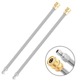 EARLEAS extension wand 17-inch stainless steel in action, ideal for hard-to-reach cleaning.
