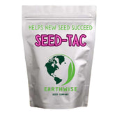 Earthwise Seed-Tac bottle pour demonstrates controlled application for improved seed retention on bare soil.