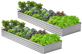 Easllre galvanized raised bed top view for durable outdoor gardening.