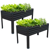 Easllre galvanized raised garden bed with legs for patio gardening.