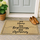 Easma Welcome Door Mat at front door with inviting entry and floor protection.