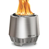 East Oak Fuoco smokeless fire pit delivers clean heat for outdoor gatherings.