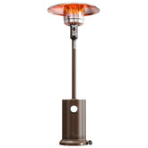 East Oak one-hand ignition patio heater with round-table design for easy outdoor warmth