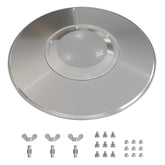 East Oak patio heater reflector shield assembly shows three-panel quick setup.