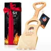 EASY FUNCTION Wood Grill Scraper with EasyShape burns into grates for fast, deep cleaning.