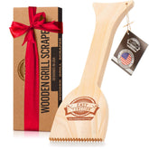 EASY FUNCTION wood grill scraper with quickclean tech shapes to grates for deep cleaning