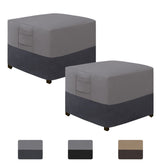 Easy-Going outdoor ottoman cover front view protects 25x25x17-inch furniture from rain and dust.