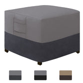 Easy-Going outdoor ottoman cover in waterproof fabric protecting a 25x25x17 inch ottoman