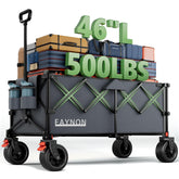 EAYNON 46in collapsible wagon extended showing large cargo space for beach gear