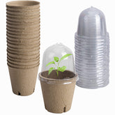 EBaokuup 20-piece biodegradable pots with humidity domes for seed starting.