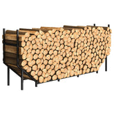 Ebeneze firewood rack assembly view showing sturdy steel construction for year-round use