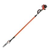 Echo pole saw with extendable shaft reaching 12.1 ft for high branches.
