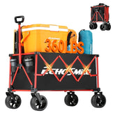 EchoSmile collapsible wagon folding assembly shows quick setup for on-the-go trips.