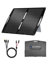 Eco-Worthy 100W solar panel folded compact for portable transport.
