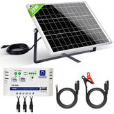 Eco-Worthy 25W mono solar panel front view ideal for reliable battery charging.