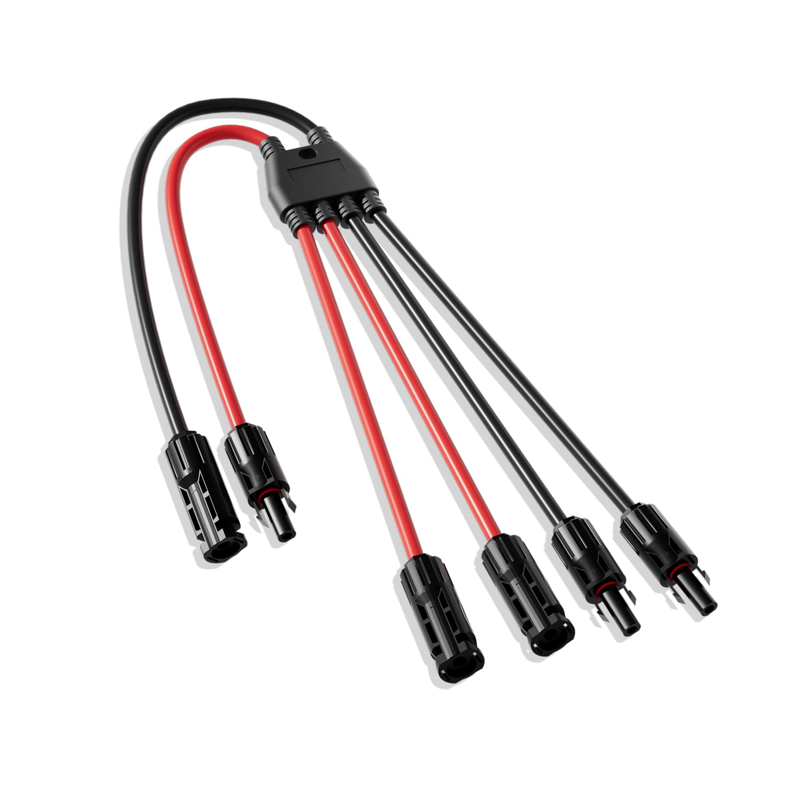 Eco-Worthy integrated solar connector with 2-to-4 Y-branch for streamlined PV wiring.
