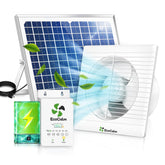 ecoCalm solar fan with battery and thermostat for versatile cooling